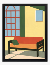 Sunlit Nook Serenity Art Print Black