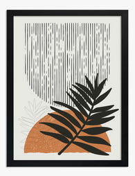 Boho Botanical Rhythm Art Print - Black