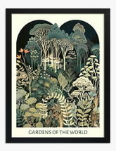 Enchanted Garden Vista Art Print - Black