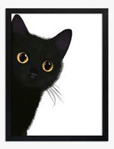 Curious Midnight Visitor Art Print - Black