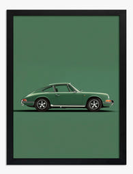 Classic Green Ride Art Print - Black