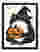 Witchy Frog & Pumpkin Art Print - Black