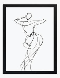 Effortless Grace Silhouette Art Print - Black