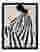 Striped Serenity Portrait Art Print - Black