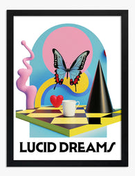 Surreal Lucid Dreamscape Art Print - Black