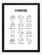 Cheese Lineup Art Print - Black