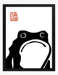 Bold Frog Impression Art Print - Black