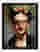 Frida Kahlo Bold Portrait Art Print - Black