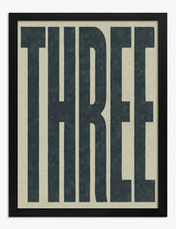 Bold Three Typography Art Print Black