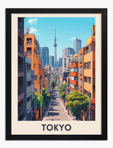 Tokyo Urban Charm Art Print - Black