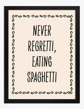 Spaghetti Joy Kitchen Quote Art Print - Black