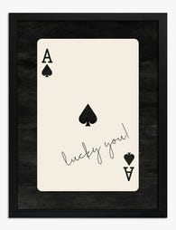 Lucky Spade Charm Art Print - Black