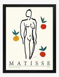 Matisse Nude with Orange Art Print Black