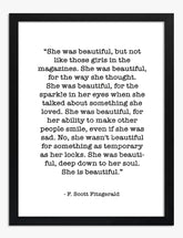 Inner Beauty Quote Art Print - Black