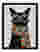 Cool Cat in Stripes Art Print - Black