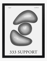333 Angel Number Glow Art Print - Black