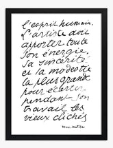 Matisse Quote Elegance Art Print - Black