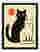 Playful Cat Duo Art Print Black