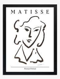 Matisse Woman Portrait Art Print - Black