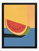 Fresh Watermelon Slice Art Print - Black