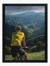 Summit View Cyclist Art Print Black