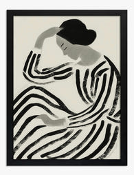 Striped Serenity Art Print - Black