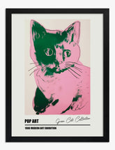 Warhols Vibrant Cat Art Print - Black