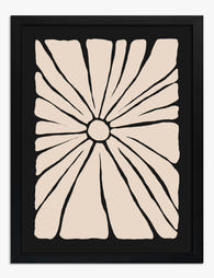 Sunburst Petal Minimal Art Print - Black