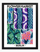Berlin Botanical Collage Art Print - Black