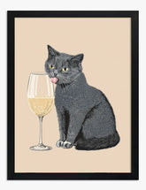 Sophisticated Cat Moment Art Print - Black
