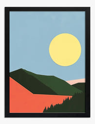 Sunlit Hills Art Print Black