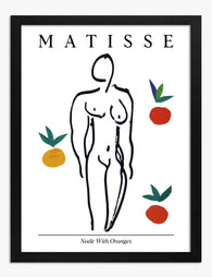 Matisse Nude with Oranges Art Print - Black