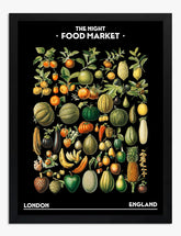 Night Market Harvest Art Print Black