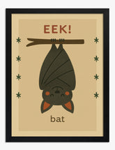 Eek! Bat Delight Art Print - Black