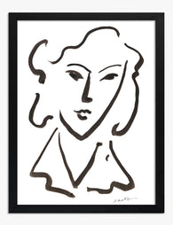 Matisse Woman Portrait Art Print - Black
