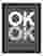 Reflective OK Minimal Art Print - Black