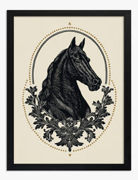 Majestic Midnight Horse Art Print Black