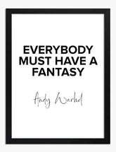 Warhol Fantasy Quote Print Art Print - Black