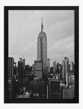 New York Skyline Charm Art Print - Black