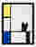 Mondrian Cat Pop Art Print - Black