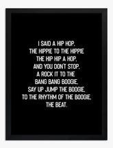 Hip Hop Lyric Vibes Art Print - Black