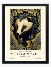 Morris Badger Botanical Art Print - Black