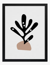 Matisse-Inspired Black Leaf Art Print - Black