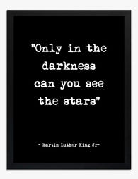 See the Stars Quote by Martin Luther King Art Print - Black