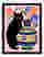 Charming Cat & Floral Delight Art Print - Black
