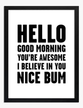 Cheerful Greetings Art Print - Black