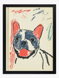 French Bulldog Joy Art Print - Black
