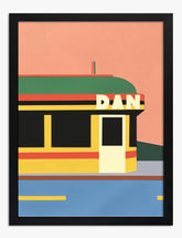 Retro Diner Delight Art Print - Black