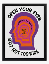 Look Before You Leap Art Print - Black