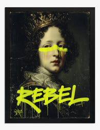 Neon Rebel Royalty Art Print Black